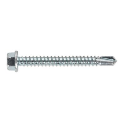 Sealey Zinc Plated Self-Drilling Hex Head Screw 5.5 x 50mm - Pack of 100