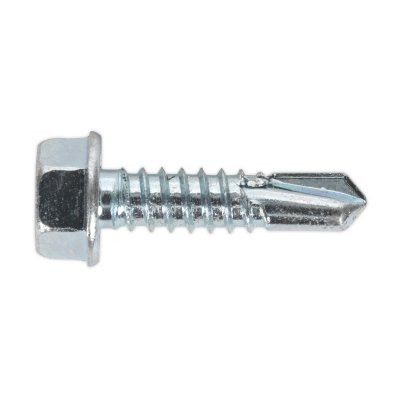 Sealey Zinc Plated Self-Drilling Hex Head Screw 6.3 x 25mm - Pack of 100