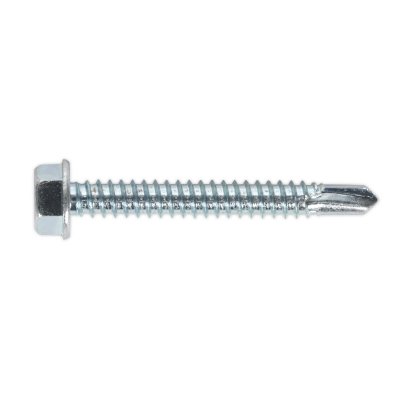 Sealey Zinc Plated Self-Drilling Hex Head Screw 6.3 x 50mm - Pack of 100