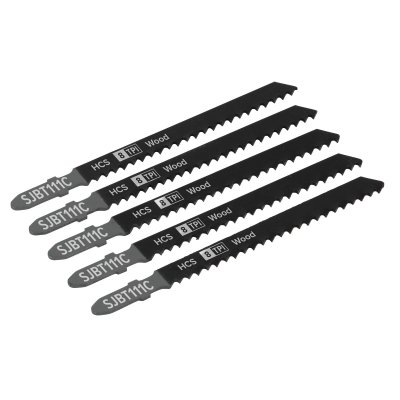 Sealey Jigsaw Blade for General Wood 100mm 8tpi - Pack of 5