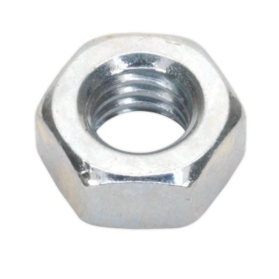 Sealey Zinc Plated Steel Nut M6, DIN 934 - Pack of 100