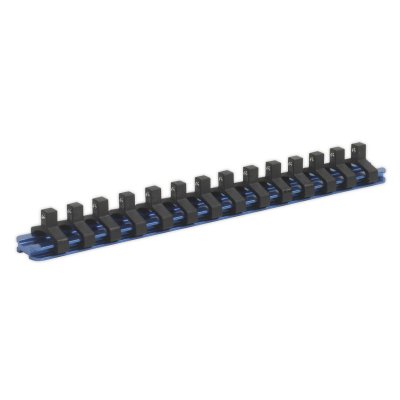 Sealey Premier Aluminium Socket Retaining Rail with 14 Clips 1/4