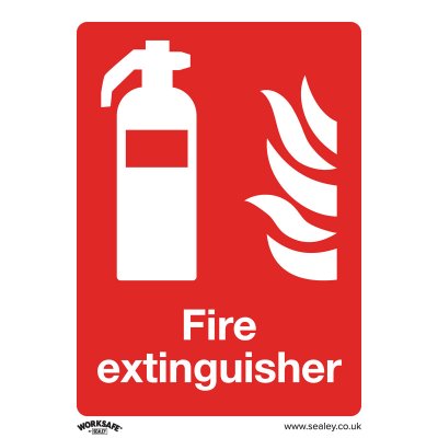 Sealey Worksafe Fire Extinguisher Safety Sign - Rigid Plastic