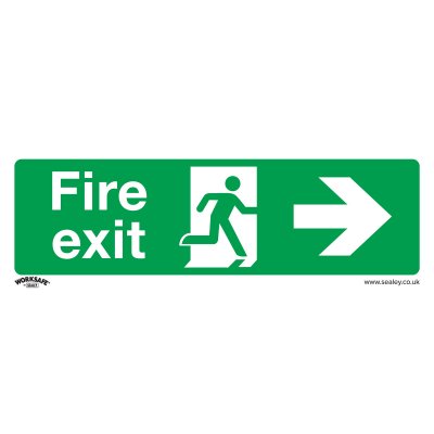 Sealey Worksafe Fire Exit (Right) Safety Sign - Rigid Plastic