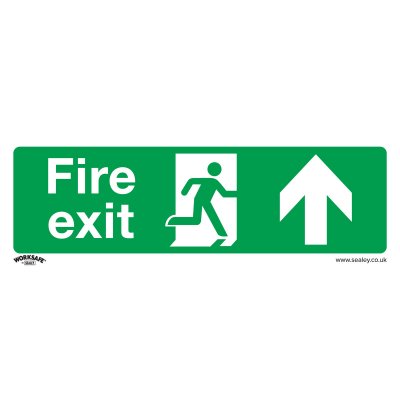 Sealey Worksafe Fire Exit (Up) Safety Sign - Rigid Plastic