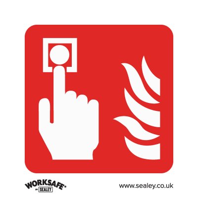 Sealey Worksafe Fire Alarm Symbol Safety Sign - Rigid Plastic