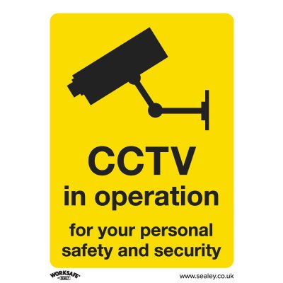 Sealey Worksafe CCTV Safety Sign - Rigid Plastic