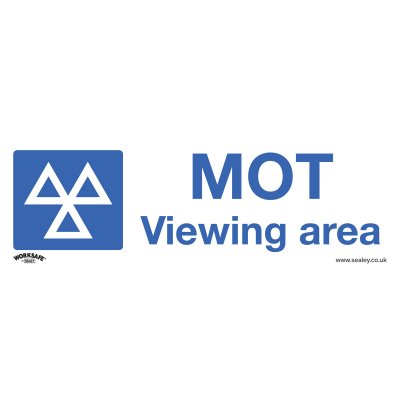 Sealey Worksafe MOT Viewing Area Safety Sign, Rigid Plastic - Pack of 10