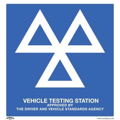 Sealey Worksafe MOT Testing Station Safety Sign - Aluminium Composite