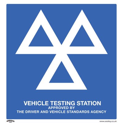 Sealey Worksafe MOT Testing Station Safety Sign - Rigid Plastic