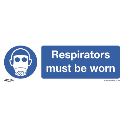 Sealey Worksafe Respirators Must Be Worn Safety Sign - Rigid Plastic