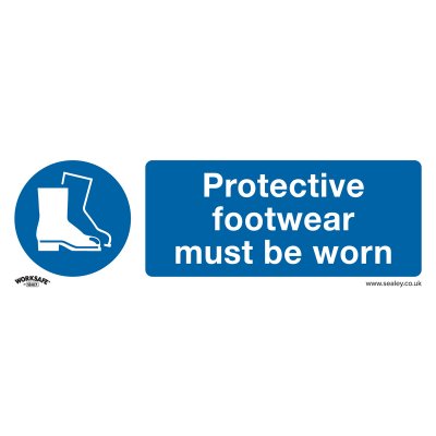 Sealey Worksafe Protective Footwear Must Be Worn Safety Sign - Rigid Plastic