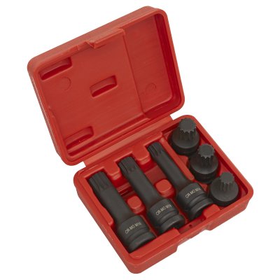 Sealey Impact Spline Socket Bit Set 1/2