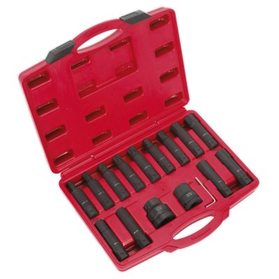 Sealey Impact Hex, TRX-Star* & TRX-Star* Female Socket Bit Set 3/4