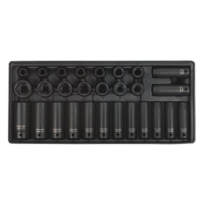 Sealey Premier Impact Socket Set with Tool Tray 1/2