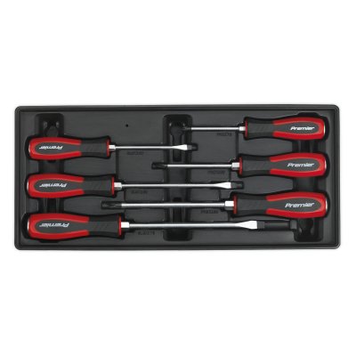 Sealey Premier Hammer-Thru Screwdriver Set with Tool Tray 6pc