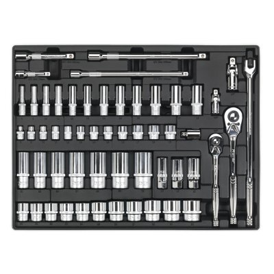 Sealey Premier Socket Set with Tool Tray 3/8