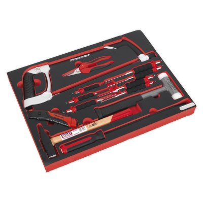 Sealey Premier Platinum Hacksaw, Hammers & Punch Kit with Tool Tray 13pc