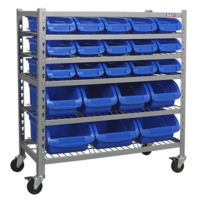 Sealey Mobile Bin Storage System with 22 Bins