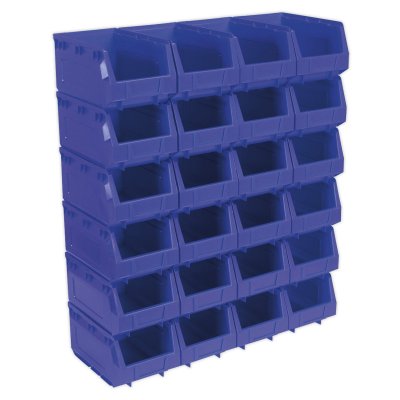 Sealey Plastic Storage Bin 150 x 240 x 130mm, Blue - Pack of 24