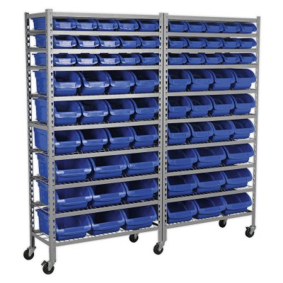 Sealey Mobile Bin Storage System with 72 Bins