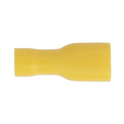 Sealey Fully Insulated Female Terminal 6.3mm, Yellow - Pack of 100