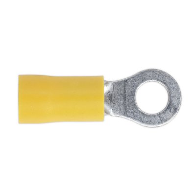 Sealey Easy-Entry Ring Terminal 5.3mm (2BA), Yellow - Pack of 100