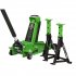 Sealey Trolley Jack with Super Rocket Lift 3 Tonne & Axle Stands (Pair) 3 Tonne Capacity per Stand - Green