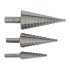 Sealey Double Flute HSS M2 Step Drill Bit Set 3pc