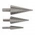 Sealey Double Flute HSS 4341 Step Drill Bit Set 3pc