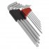 Sealey Premier Lock-On Extra-Long Ball-End Hex Key Set 9pc