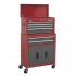 Sealey American PRO Topchest, Mid-Box Tool Chest & Rollcab Stack 9 Drawer - Red