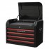 Sealey Topchest 4 Drawer Retro Style - Black with Red Anodised Drawer Pulls