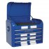 Sealey Premier Retro Style Topchest, Mid-Box Tool Chest & Rollcab Combination 10 Drawer - Blue with White Stripes