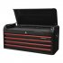 Sealey Premier Retro Style Wide Topchest 4 Drawer - Black with Red Anodised Drawer Pulls