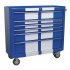 Sealey Premier Retro Style Wide Rollcab 6 Drawer - Blue with White Stripes