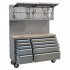 Sealey Premier Mobile Stainless Steel Tool Cabinet 10 Drawer with Backboard & 2 Wall Cupboards