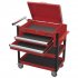 Sealey Superline PRO Heavy-Duty Mobile Tool & Parts Trolley with Lockable Top & 2 Drawers - Red