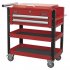 Sealey Superline PRO Heavy-Duty Mobile Tool & Parts Trolley with Lockable Top & 2 Drawers - Red