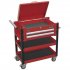 Sealey Superline PRO Heavy-Duty Mobile Tool & Parts Trolley with Lockable Top & 2 Drawers - Red