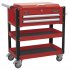 Sealey Superline PRO Heavy-Duty Mobile Tool & Parts Trolley with Lockable Top & 2 Drawers - Red