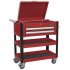 Sealey Superline PRO Heavy-Duty Mobile Tool & Parts Trolley with Lockable Top & 2 Drawers - Red