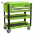 Sealey Superline PRO Heavy-Duty Mobile Tool & Parts Trolley with Lockable Top & 2 Drawers - Green