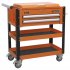 Sealey Superline PRO Heavy-Duty Mobile Tool & Parts Trolley with Lockable Top & 2 Drawers - Orange