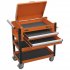 Sealey Superline PRO Heavy-Duty Mobile Tool & Parts Trolley with Lockable Top & 2 Drawers - Orange