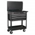 Sealey Heavy-Duty Mobile Tool & Parts Trolley with 4 Drawers & Lockable Top - Black