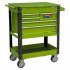 Sealey Superline PRO Heavy-Duty Mobile Tool & Parts Trolley with 5 Drawers and Lockable Top - Hi-Vis Green