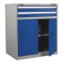 Sealey Premier Industrial Industrial Cabinet with 2 Drawers & 1 Shelf Double Locker