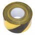 Sealey Non-Adhesive Hazard Warning Barrier Tape 80mm x 100m - Black/Yellow