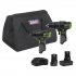 Sealey 2 x SV10.8 Series Cordless Combi Drill & Impact Driver Kit 10.8V - 2 Batteries & Euro Plug